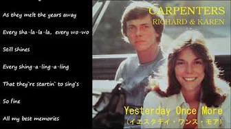 Yesterday Once More (イエスタデイ・ワンス・モア) ／ CARPENTERS