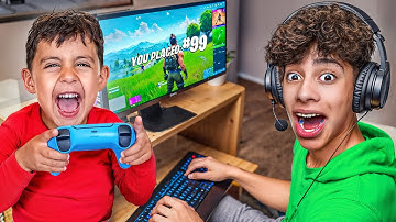 my Little Brother CONTROLS my Fortnite Game 