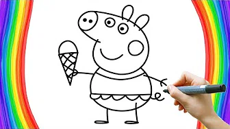 怎样画粉红猪小妹中佩佩猪 Peppa pig drawing 【粉红猪小妹简笔画】