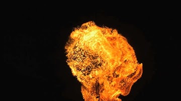 Fire Ball in Slow Motion HD with Slow Mo Video Views of Flames Burning out from Core of Fireball