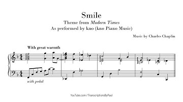 Smile - From Modern Times - Sheet music transcription