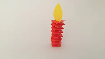 折纸 弹簧蜡烛 Origami  wax candle  พับกระดาษ เทียน