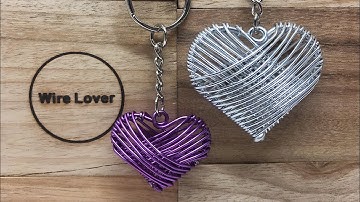 DIY wire 教你如何使用彩色鋁線製作  纏繞愛心飾品項鍊 DIY How to make wire Winding　heart necklace and key ring
