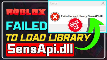 How to Fix “Roblox Failed to Load Library SENSAPI.DLL” Error || Roblox SENSAPI.DLL ERROR [SOLVED]
