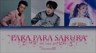 郑恺, Lucas(黄旭熙), 宋雨绮 - Para Para Sakura lyrics (Color Coded CHN/PINYIN/ENG)