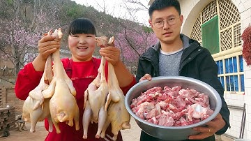 10ポンドのリブと4羽の鶏で作られた梁梁の诞生日ディナー| 山北のXiajie
