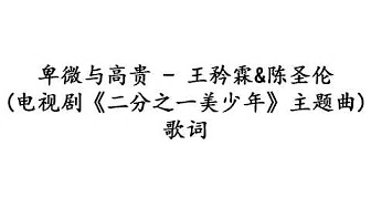卑微与高贵 - 王矜霖&陈圣伦 (电视剧《二分之一美少年》主题曲) 歌词 非完整版