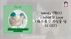 【中韩字幕】Wendy (웬디) –What If Love(触及真心 진심을 닿다OST Part 3)