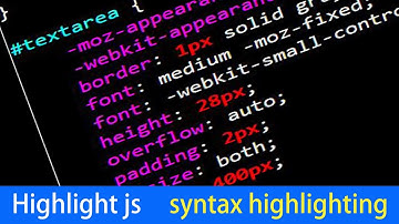 highlight.js -  syntax highlighting - in 5 minutes