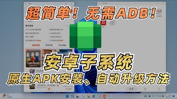 超简单！无需ADB！Win11安卓子系统原生APK安装、自动升级方法