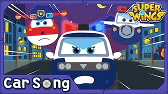 Police Car | English Song | SuperWings Songs for Children