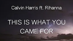 【洋楽和訳】Calvin Harris ft. Rihanna - This Is What You Came For （Lyrics）